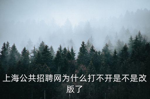 上海公共招聘網(wǎng)為什么打不開是不是改版了