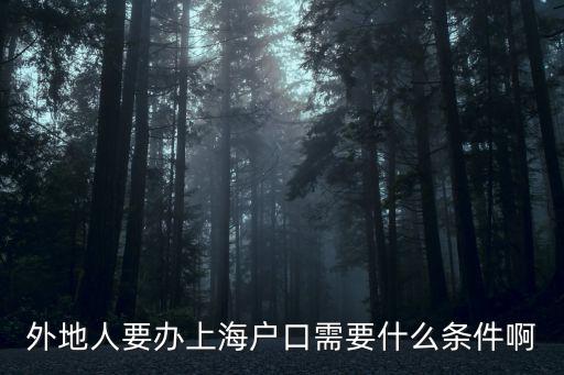 外地人到上海落戶需要什么條件，請問外地戶口想遷移到上海來需要什么條件我現在在上海學習