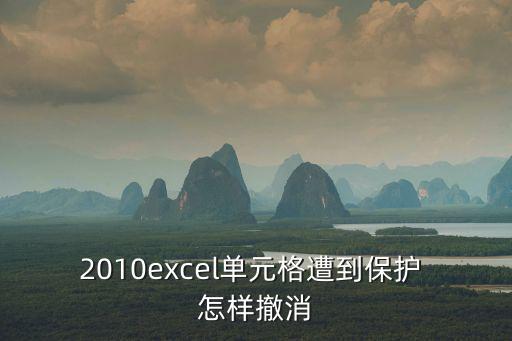 2010excel單元格遭到保護 怎樣撤消