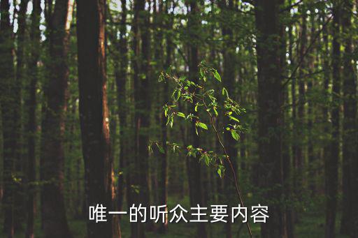 唯一的聽眾,《唯一的聽眾》第一集
