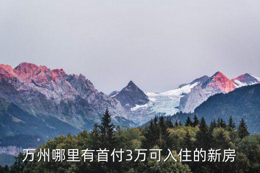 萬州哪里有首付3萬可入住的新房