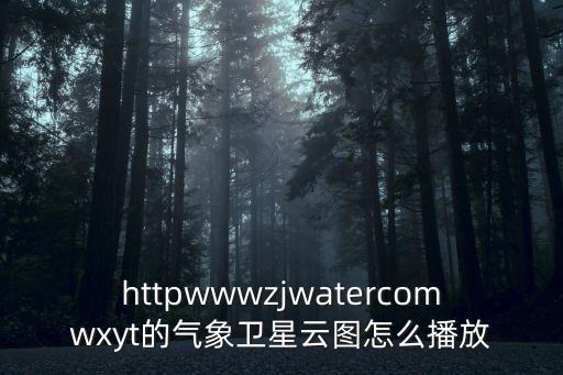 httpwwwzjwatercomwxyt的氣象衛星云圖怎么播放