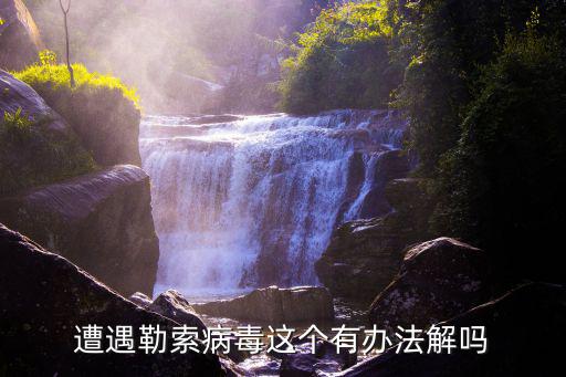 遭遇勒索病毒這個有辦法解嗎