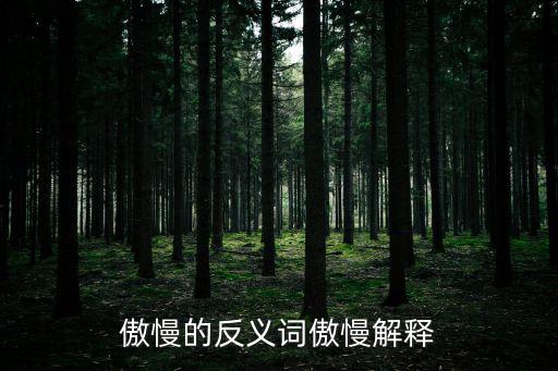 傲慢的反義詞傲慢解釋