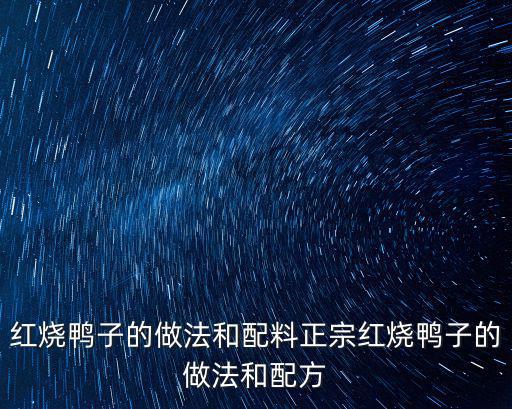 紅燒鴨肉,紅燒鴨肉的做法和配料