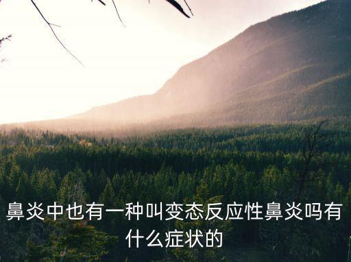 鼻炎中也有一種叫變態反應性鼻炎嗎有什么癥狀的
