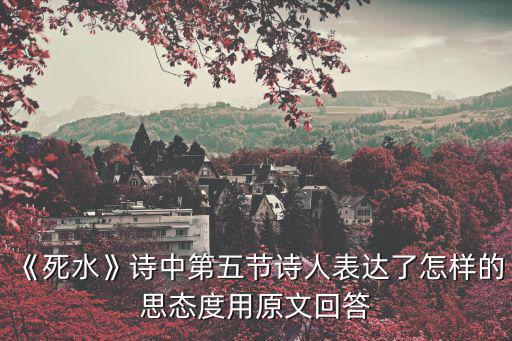 《死水》詩(shī)中第五節(jié)詩(shī)人表達(dá)了怎樣的思態(tài)度用原文回答