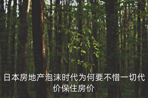 日本房地產泡沫時代為何要不惜一切代價保住房價