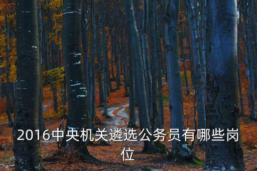 2016中央機關遴選公務員有哪些崗位