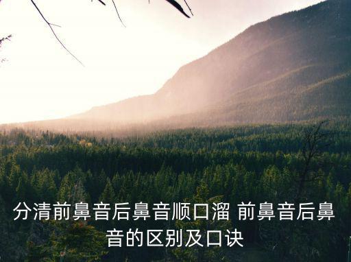 分清前鼻音后鼻音順口溜 前鼻音后鼻音的區別及口訣