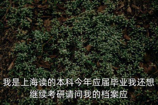 我是上海讀的本科今年應屆畢業我還想繼續考研請問我的檔案應