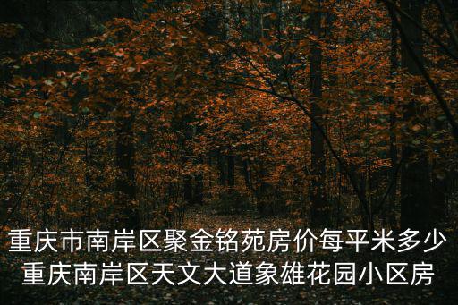 重慶市南岸區聚金銘苑房價每平米多少重慶南岸區天文大道象雄花園小區房