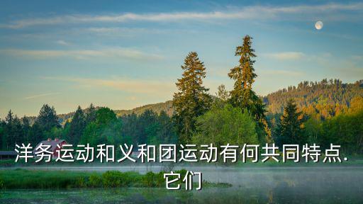 紅燈教,洋務和義和團運動有何共同特點?