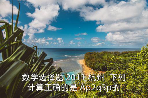 數學選擇題 2011 杭州  下列計算正確的是 Ap2q3p的