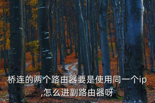 橋連,怎么進兩個無線路由器?看這里!