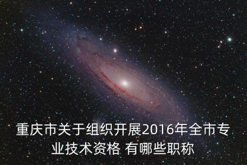 重慶市關于組織開展2016年全市專業技術資格 有哪些職稱