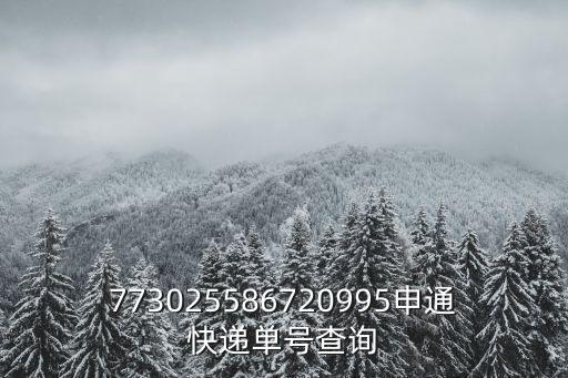 773025586720995申通快遞單號查詢