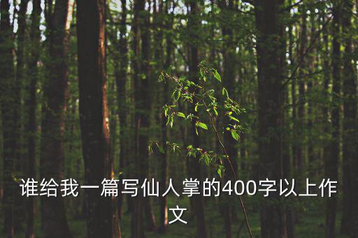 誰給我一篇寫仙人掌的400字以上作文
