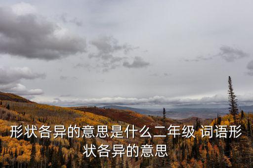 形狀各異的意思，各異是什么意思