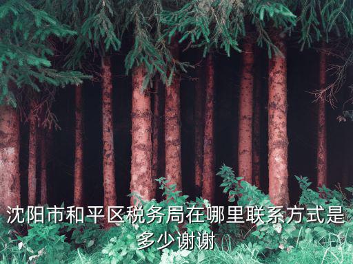 沈陽市和平區稅務局在哪里聯系方式是多少謝謝