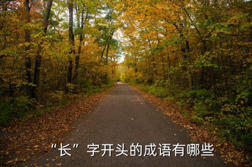 形容長的成語,長字開頭的成語