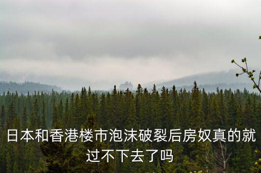 日本和香港樓市泡沫破裂后房奴真的就過不下去了嗎
