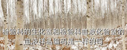 檢驗科的生化室和檢驗科血液化驗室的血液樣品編碼是一樣的嗎
