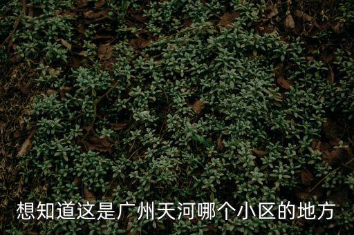 想知道這是廣州天河哪個小區的地方