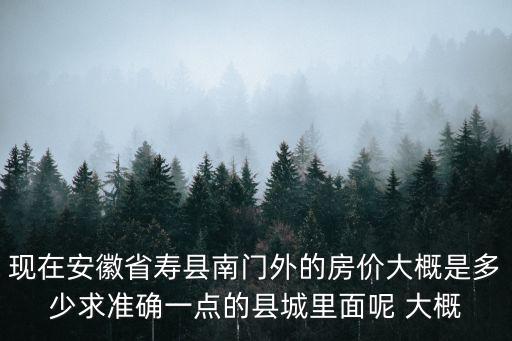 現在安徽省壽縣南門外的房價大概是多少求準確一點的縣城里面呢 大概
