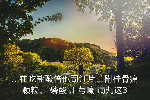...在吃鹽酸倍他司汀片、附桂骨痛顆粒、 磷酸 川芎嗪 滴丸這3