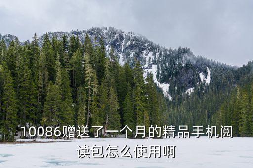 10086贈送了一個月的精品手機閱讀包怎么使用啊