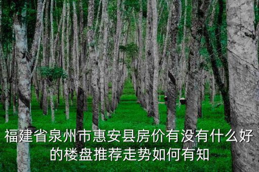 福建省泉州市惠安縣房價有沒有什么好的樓盤推薦走勢如何有知