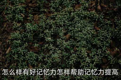 怎么樣有好記憶力怎樣幫助記憶力提高