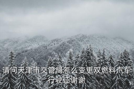 請問天津市交管局怎么變更雙燃料汽車行駛證謝謝