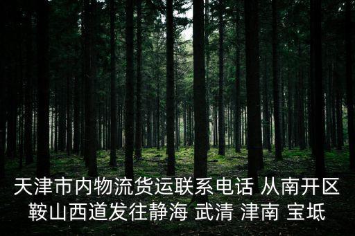 天津市內物流貨運聯系電話 從南開區鞍山西道發往靜海 武清 津南 寶坻
