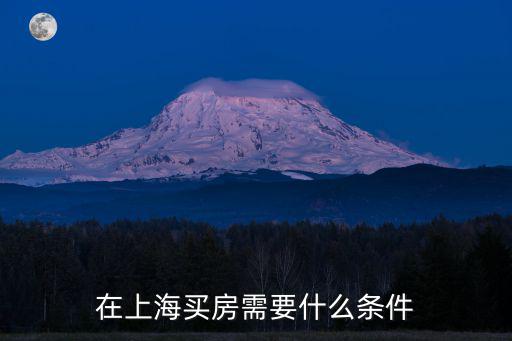在上海買房需要什么條件