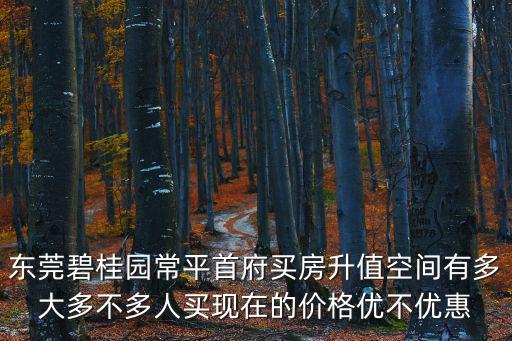 東莞碧桂園常平首府買房升值空間有多大多不多人買現在的價格優不優惠