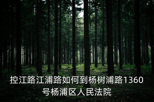 控江路江浦路如何到楊樹浦路1360號楊浦區(qū)人民法院