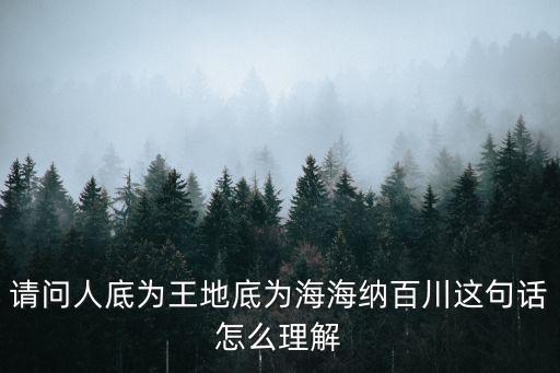 請問人底為王地底為海海納百川這句話怎么理解