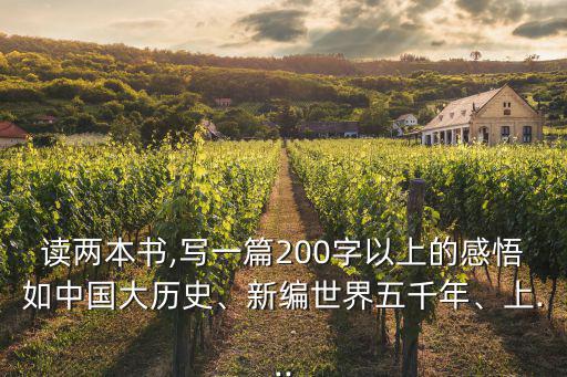 讀兩本書,寫一篇200字以上的感悟如中國大歷史、新編世界五千年、上...