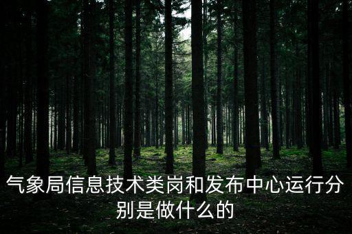 重慶市氣象局數據機房，氣象局信息技術類崗和發布中心運行分別是做什么的