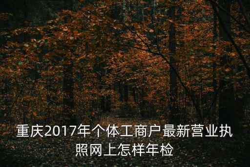 重慶2017年個體工商戶最新營業執照網上怎樣年檢