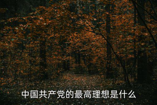 中國共產黨的最高理想是什么