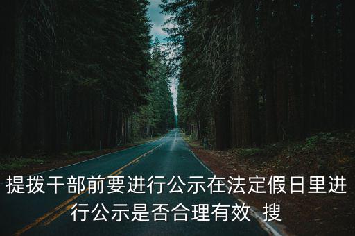 提撥干部前要進(jìn)行公示在法定假日里進(jìn)行公示是否合理有效  搜
