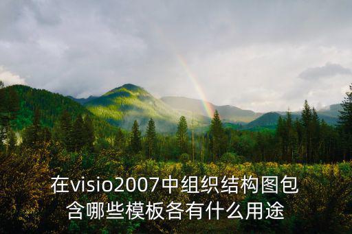 在visio2007中組織結構圖包含哪些模板各有什么用途