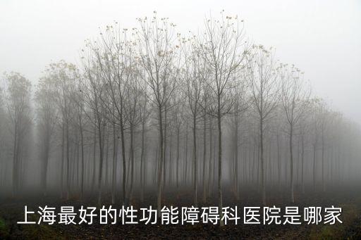 上海最好的性功能障礙科醫院是哪家