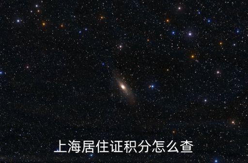 上海居住證積分怎么查