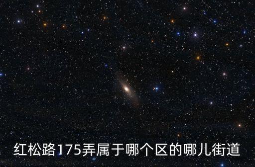 紅松路175弄屬于哪個區的哪兒街道