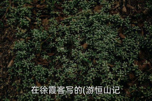 游恒山記,徐霞客親臨實地觀察為科學分析提供依據