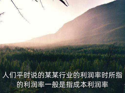 利潤率是，利潤收益率是什么